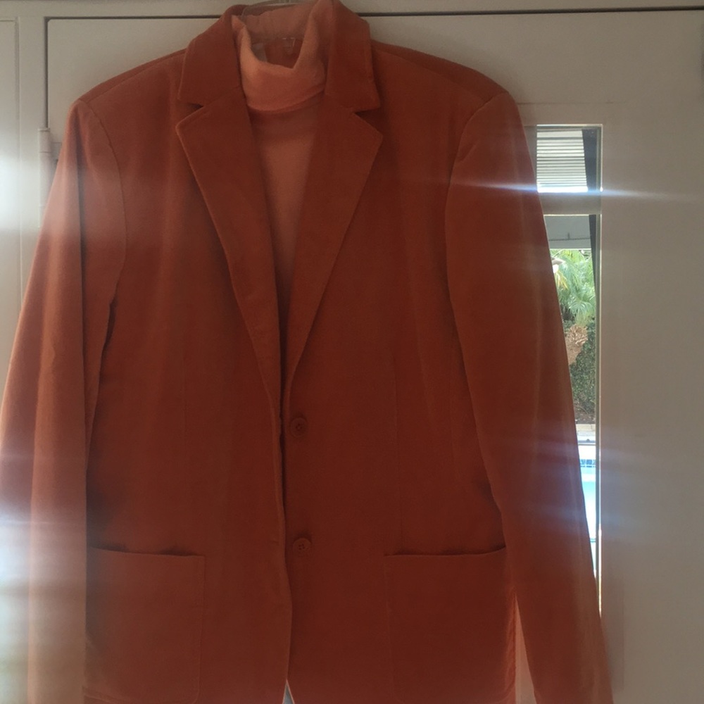 Jones New York blazer and Ralph Lauren turtleneck